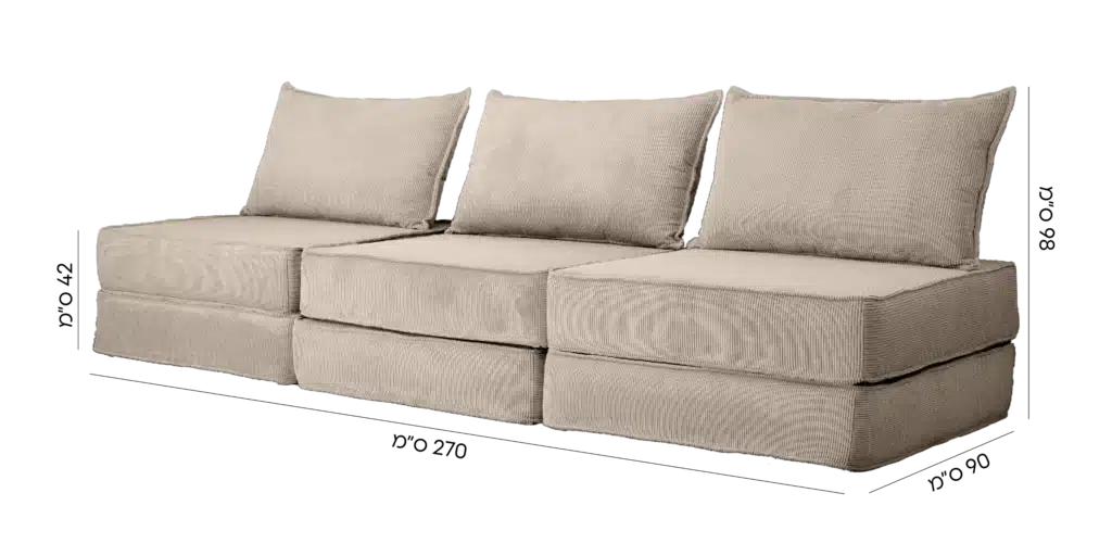 מידות פינה משפחתית 90*90